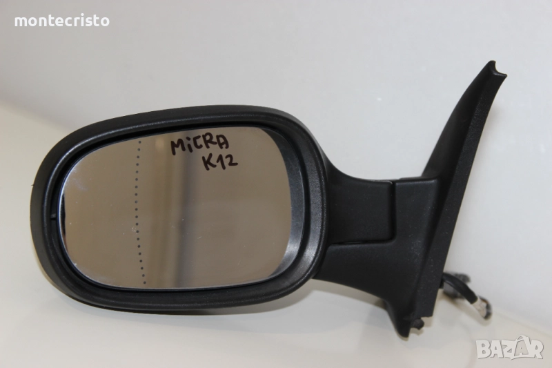 Ляво електрическо огледало Nissan Micra K12 (2003-2010г.) 3 пина / Нисан Микра Черно черен, снимка 1