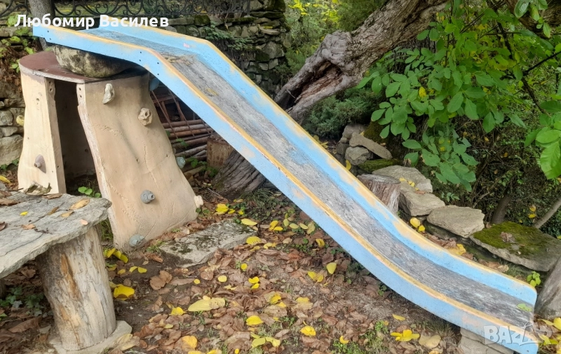 Детска пързалка с хватки за катерене. , снимка 1