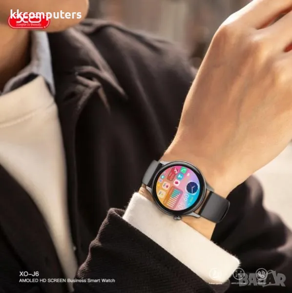 Business Смарт Часовник Amoled XO-J6 / Черен / Баркод : 2403881, снимка 1