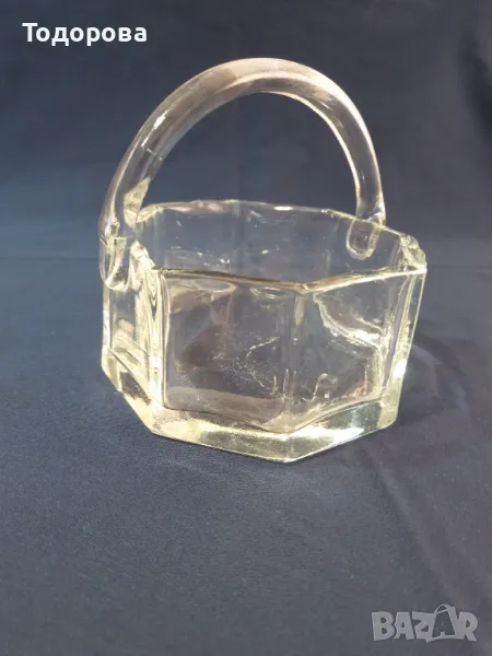 Кристална шестоъгълна фруктиера-кошничка, снимка 1