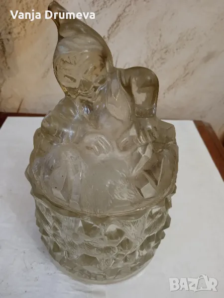 коледна бонбониеря от дебело тежко стъкло от соца , снимка 1