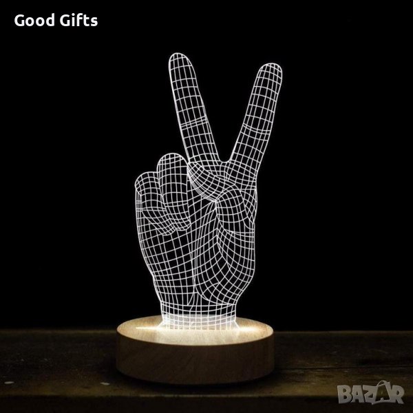 Холограмна LED лампа CREATIVE 3D Peace, снимка 1