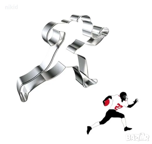 Ръгбист спортист метална форма резец за сладки тесто бисквитки декор, снимка 1