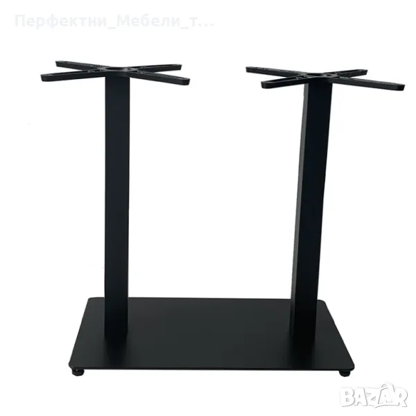 Иноксова/метална гладка правоъгълна стойка,крак,основа за маса с плот до 150/90 см., снимка 1