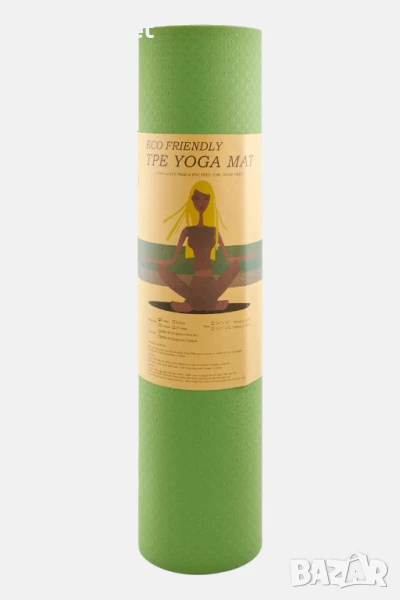 ПРОМОЦИЯ Йога постелка – YOGA MAT 6MM, 183X61CM, зелен цвят, снимка 1