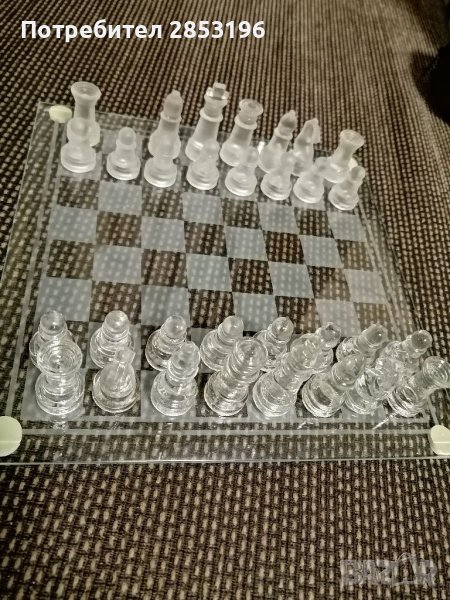 Стъклен шах от 90-те, 20х20 , снимка 1