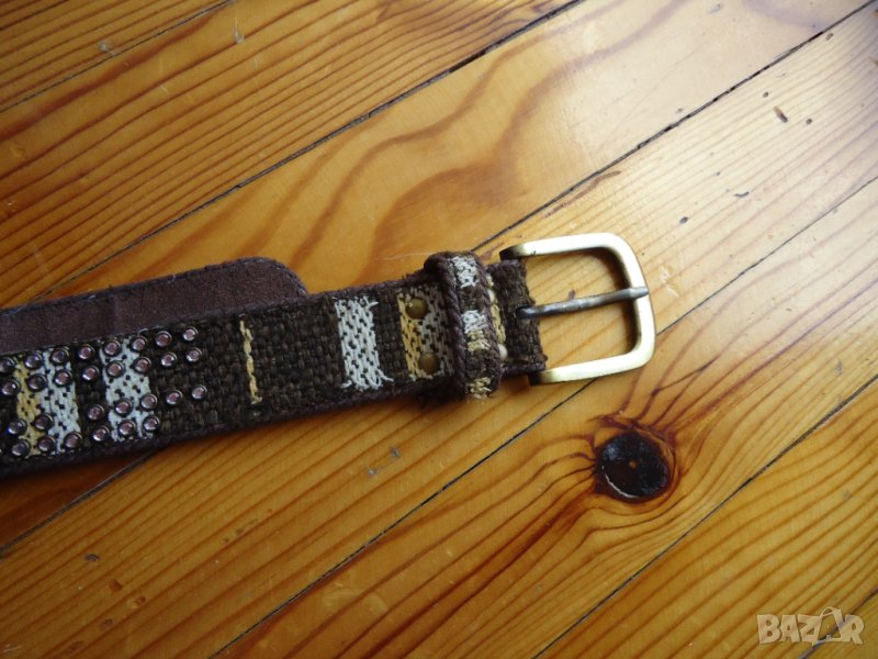 нов кафяв велурен колан с камъни, снимка 1