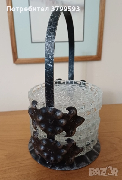 6 кристални подложки за чаши, снимка 1