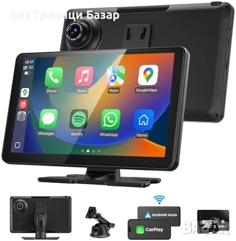Нов Безжичен 9” Авто Тъчскрийн с 4K Камера и Bluetooth за кола автомобил, снимка 1