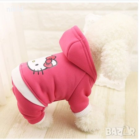 Коте Кити кучешка дреха суичър яке гащеризон за куче, снимка 1