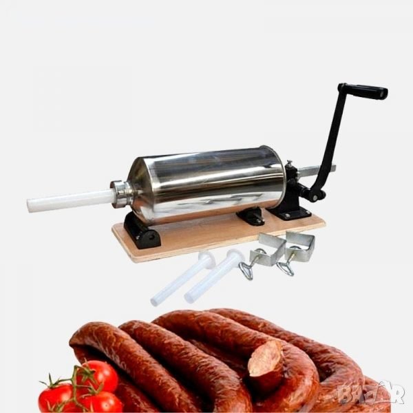 Хоризонтална пълначка за месо 4л с дървен плот, снимка 1