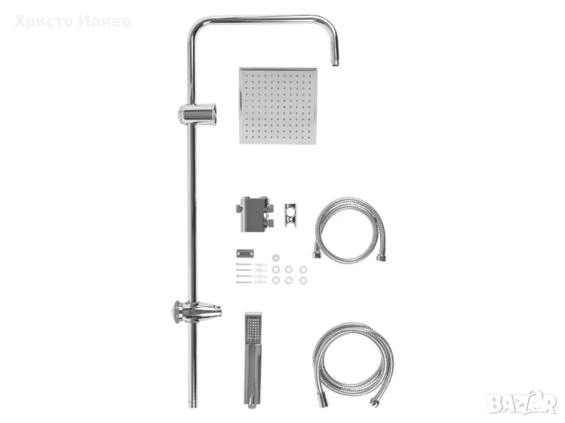 Душ комплект със слушалка тип дъждовен душ, с душ маркуч 150см, снимка 1