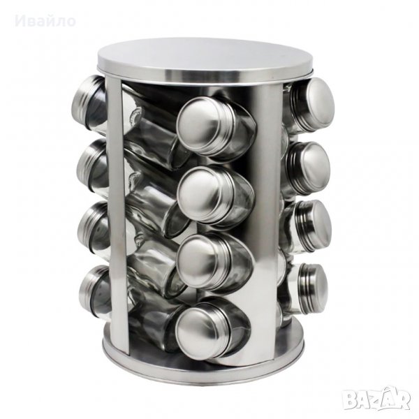 Бурканчета за подправки на стойка ZEPHYR ZP 1217 CR16, 16 бр. бурканчета, 4 нива, Въртяща се основа, снимка 1