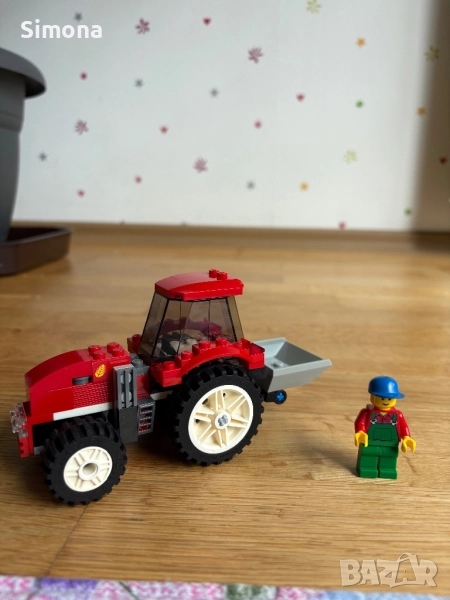 LEGO трактор с ремарке и фигурка, снимка 1