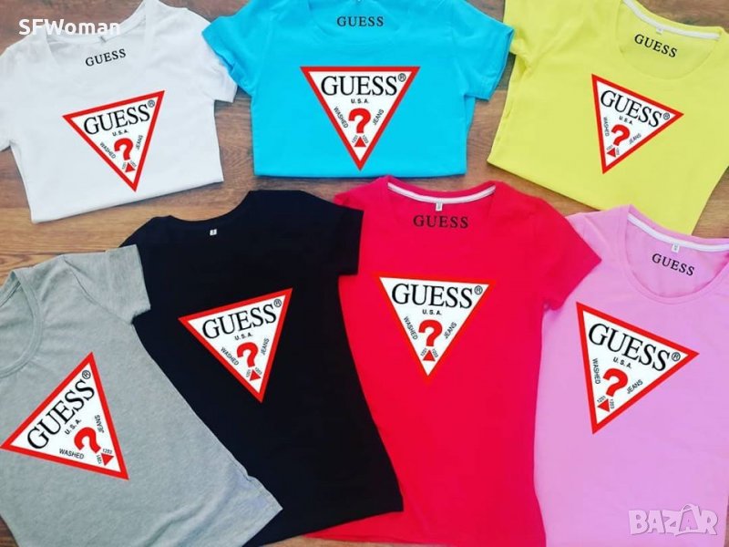 GUESS t shirt дамски тениски памук с ликра реплика , снимка 1