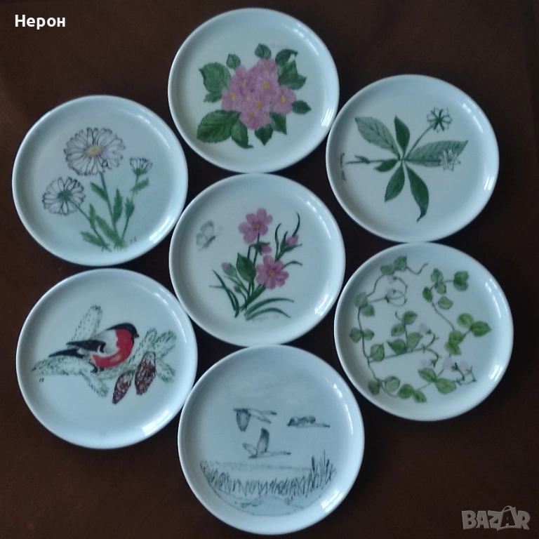 Порцеланови поставки за чаши, снимка 1