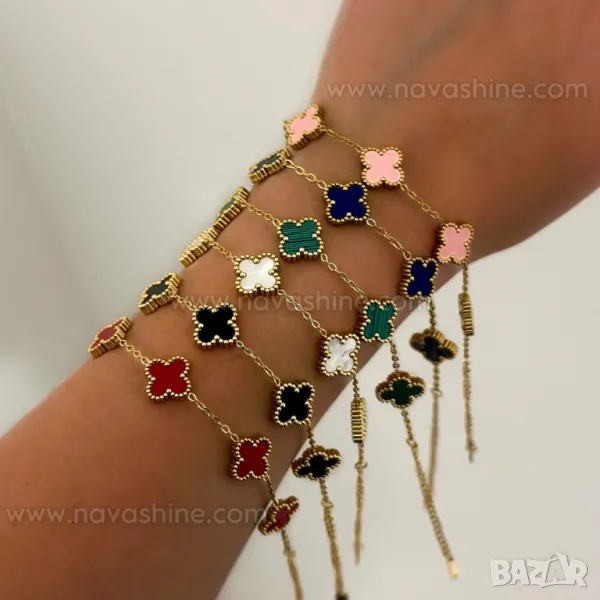 Гривни Van Cleef Alhambra / Гривна с детелини от медицинска стомана , снимка 1