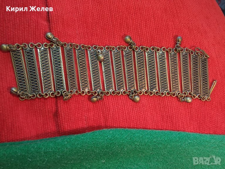 СТАРИННА ЕТНОГРАФСКА БРОНЗОВА ТРАДИЦИОННО ОРНАМЕНТИРАНА РЯДКА ГРИВНА 38676, снимка 1