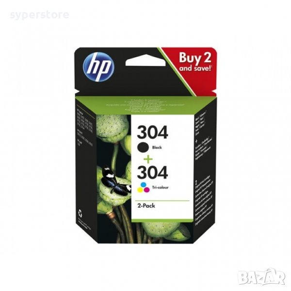 Глава за HP 304 Black+Tri-color  черна+цветна 2-pack 2 в пакет N9K06AE+N9K05AE Оригинална, снимка 1
