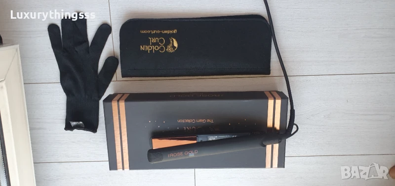 Преса за коса Golden Curl, розово злато, 230 градуса, LED индикация, снимка 1