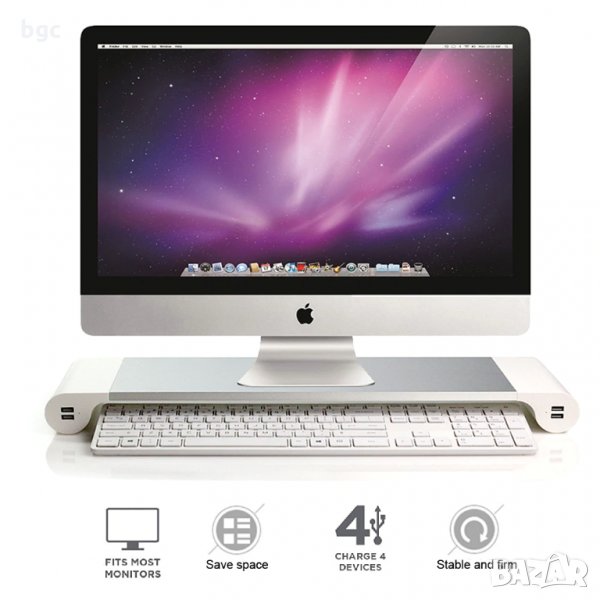 Алуминиева Стойка за Лаптоп/Монитор за Бюро Apple iMac  / Лаптоп MacBook Pro AiR за работно бюро, снимка 1