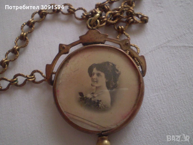 Викториянски период пандетив медальон Колие с висулка за носене на снимка дубле, снимка 1