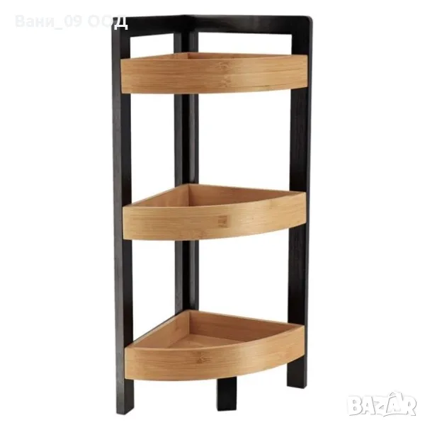 Бамбукова ъглова етажерка за баня , снимка 1