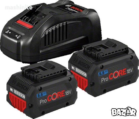 Промоция!Батерии и зарядно у-во 2 x ProCORE18 V 5.5Ah + GAL 1880 CV Bosch