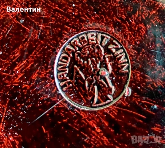 #0016# Винтидж комплект за чаено парти – калай, ръчно рисувана, Холандия (Tiel), снимка 8 - Сервизи - 50701196