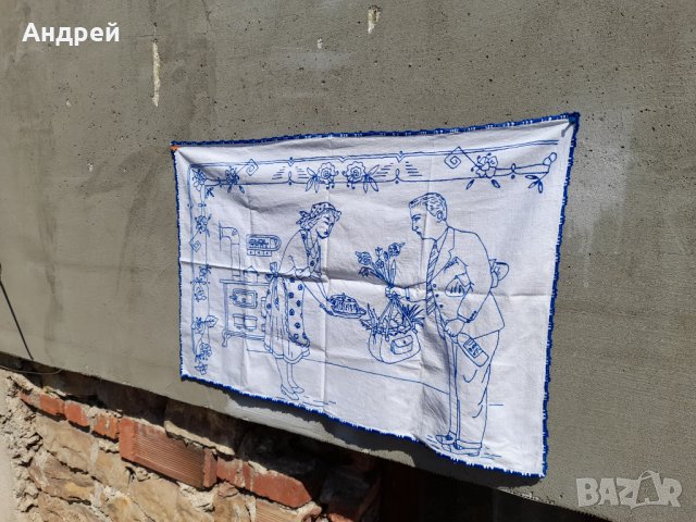 Старинен бродиран ковьор,покривка за стена #22, снимка 3 - Антикварни и старинни предмети - 34007994