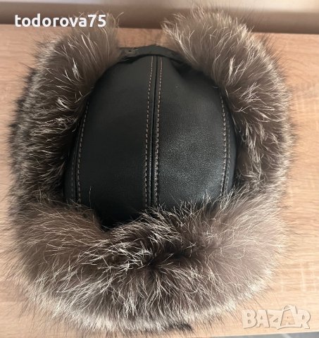 Страхотна шапка естествена кожа, снимка 9 - Шапки - 38344555