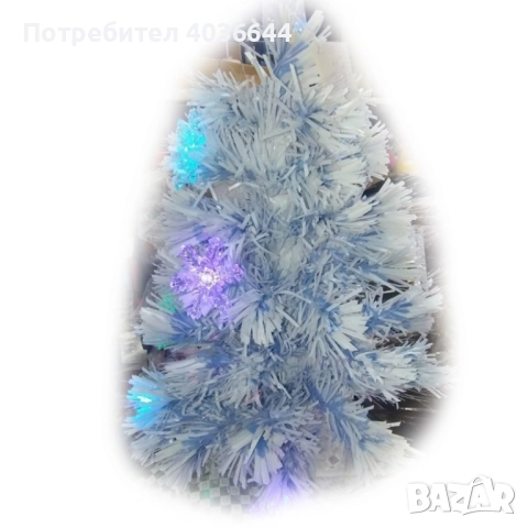 Елегантна елха в бял и син цвят 60 см – Стилна празнична декорация, снимка 2 - Декорация за дома - 52446260