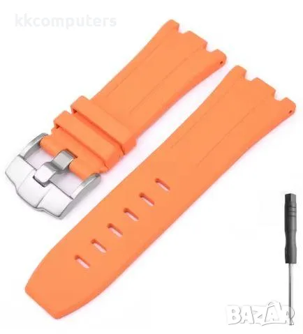 Coteci силиконова каишка W123 AP за Apple Watch 42/44/45/49 /Сребърен-Оранжев/ Баркод : 3131312
