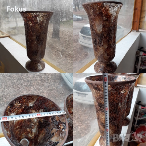 Две страхотни големи вази стъклена мозайка Уникати, снимка 7 - Антикварни и старинни предмети - 51524717