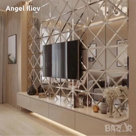 Огледални стикери за стена 32 броя – Лесен начин да преобразиш дома си с модерна елегантност, снимка 2 - Декорация за дома - 52864258