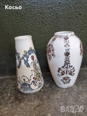 2бр стари ръчно рисувани вазички, снимка 2 - Декорация за дома - 31169547