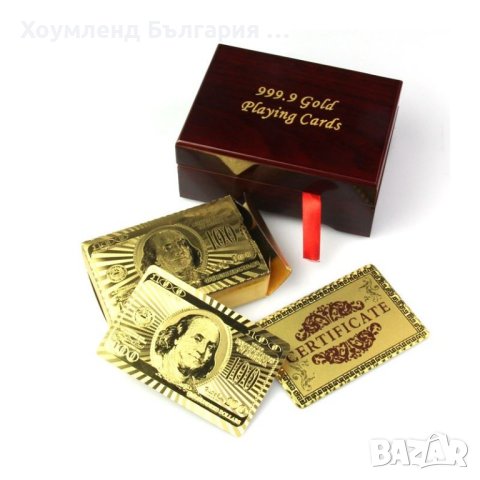 Позлатени карти за игра / 24 карата злато + сертификат, снимка 7 - Калъфи, кейсове - 42895129