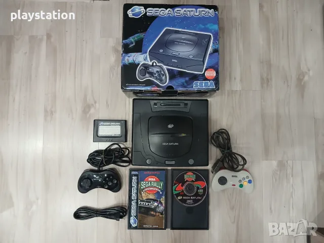 Оригинална ретро конзола Sega Saturn PAL (Пълен комплект с кутия и игра)