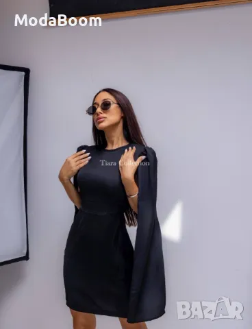 Черна къса дамска рокля , снимка 3 - Рокли - 47458194