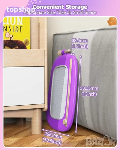 Магнитна дъска за рисуване за малки деца, лилава, снимка 5 - Образователни игри - 50525696