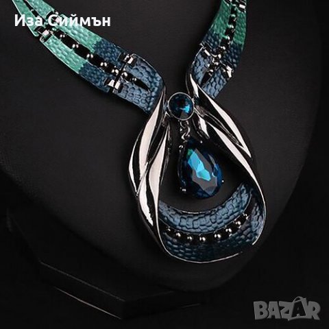 Стилно колие и обици - комплект, снимка 3 - Бижутерийни комплекти - 34520722