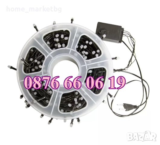 Коледни лампички 100 метра на макара, бяла светлина, водоустойчиви, снимка 6 - Декорация за дома - 52424867