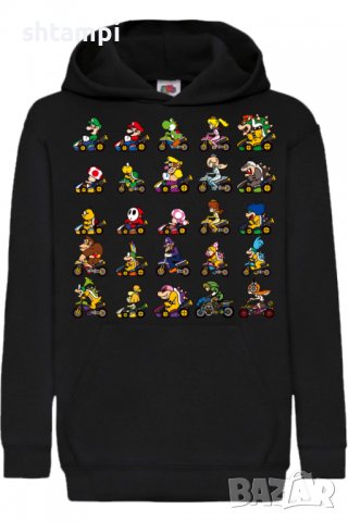 Детски Суитчър/Суитшърт Mario Cart All,Super Mario,Игра,Подарък,Изненада,Забавление,Рожден Ден