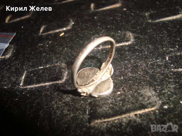 СТАР 19 ВЕК СРЕБЪРЕН СЕДЕФЕН ПРЪСТЕН РЪЧНА ИЗРАБОТКА УНИКАЛНО РЕТРО БИЖУ ВИСОКА ПРОБА СРЕБРО 17221, снимка 6 - Антикварни и старинни предмети - 33737021