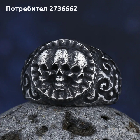 Винтидж пръстен " Черепи "  , снимка 2 - Пръстени - 44807333