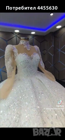 Луксозна булчинска рокля с перли и камъни – принцеса модел, снимка 6 - Рокли - 53962337