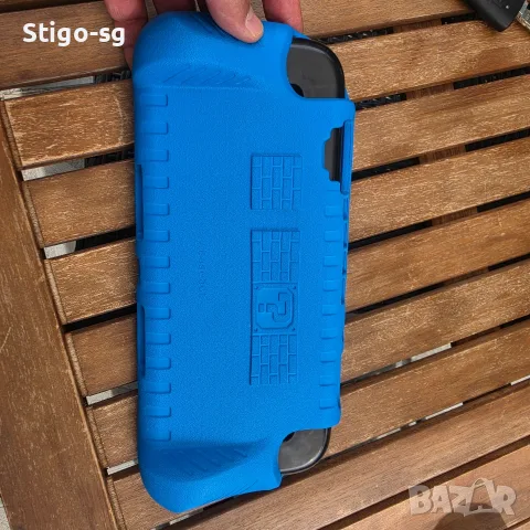 Удароустойчив силиконов кейс Fintie за Nintendo Switch (OLED модел) – Син / Супер защита