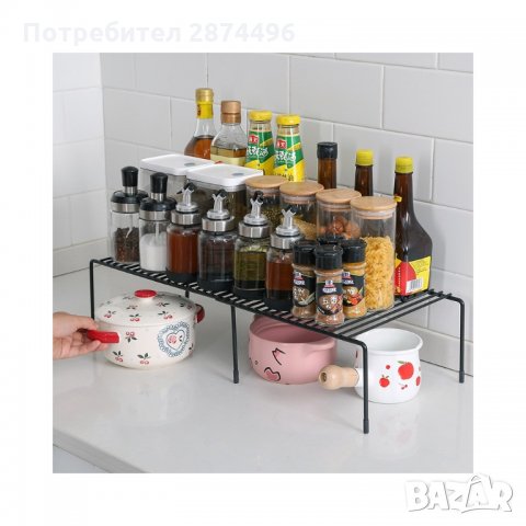 2871 Органайзер рафт за кухненски шкаф, метален, 31 х 26 х 13 см., снимка 15 - Други стоки за дома - 35348515