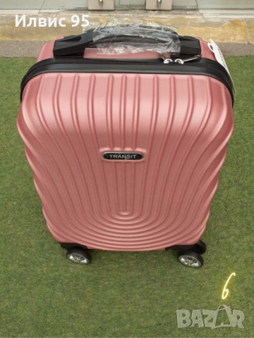 Стилен куфар с колелца за ръчен багаж с твърдо покритие 40/30/20 см, (001) - 10 цвята, снимка 6 - Куфари - 44778550