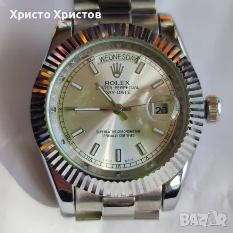 Новогодишна промоция!Мъжки механичен луксозен часовник Rolex DAY-DATE Oyster Perpetual , снимка 2 - Мъжки - 47445706